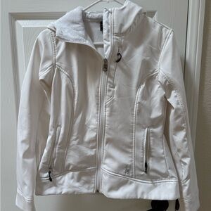 Spyder White Softshell Hooded Utility Jacket